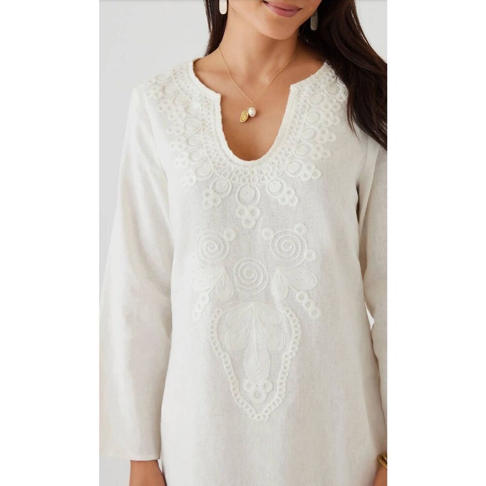 Karen Kane NWT  The ST. Barts embroidered linen dress size Medium - Picture 2 of 9
